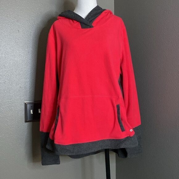 Xersion Sweater pink Gray Fleece Hoodie Fleece Pullover Sweatshirt - Picture 10 of 10